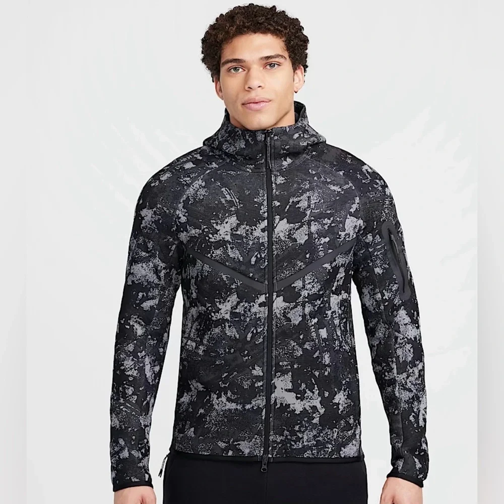 Nike Tech Windrunner Men's Fleece Full-Zip Hoodie - HV5055-060 - Size L - NWT - Picture 1 of 10